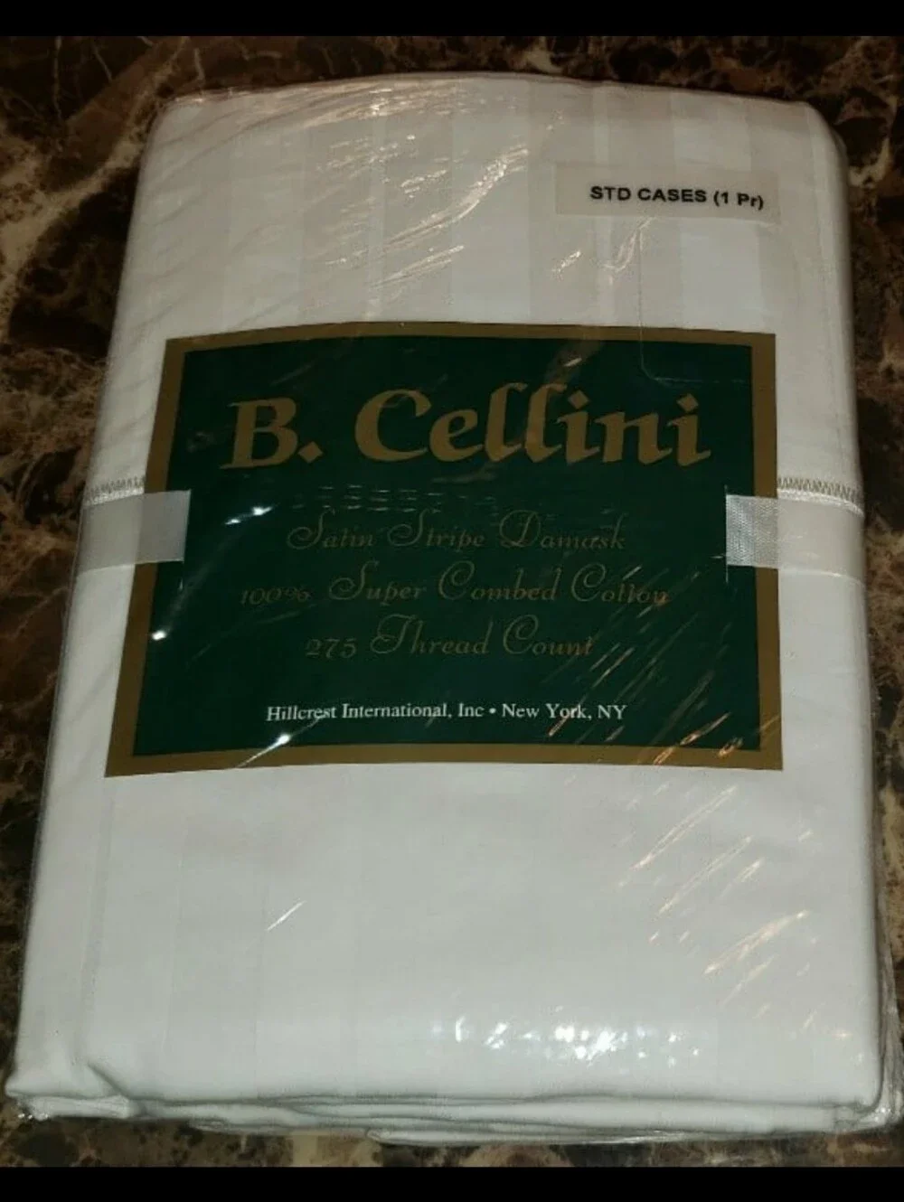 B. Cellini Satin Stripe Damask Standard Pillowcases